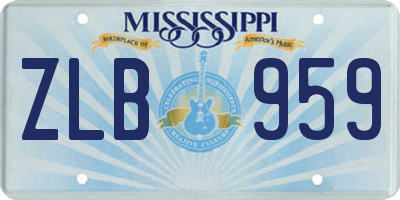 MS license plate ZLB959