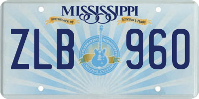 MS license plate ZLB960