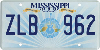 MS license plate ZLB962