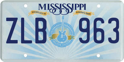 MS license plate ZLB963
