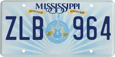 MS license plate ZLB964
