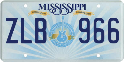 MS license plate ZLB966