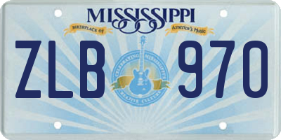 MS license plate ZLB970
