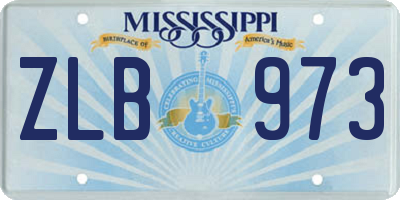 MS license plate ZLB973