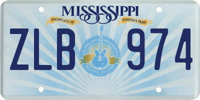 MS license plate ZLB974
