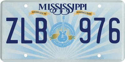 MS license plate ZLB976