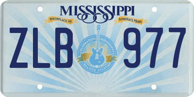MS license plate ZLB977