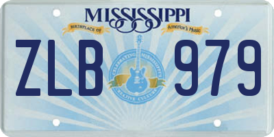 MS license plate ZLB979