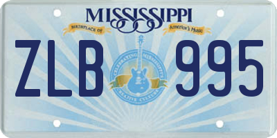MS license plate ZLB995