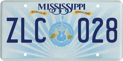 MS license plate ZLC028