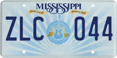 MS license plate ZLC044