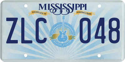 MS license plate ZLC048