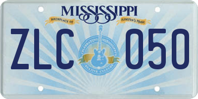MS license plate ZLC050