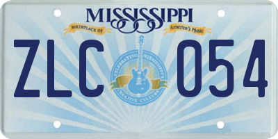 MS license plate ZLC054