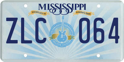 MS license plate ZLC064
