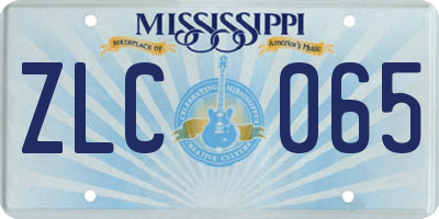 MS license plate ZLC065