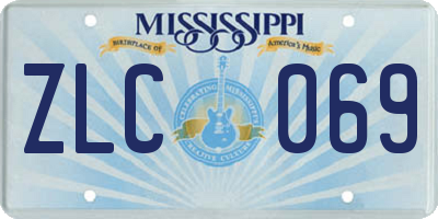 MS license plate ZLC069