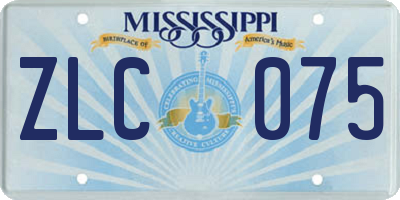 MS license plate ZLC075