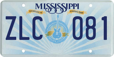 MS license plate ZLC081