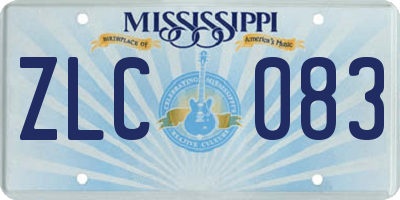 MS license plate ZLC083