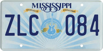 MS license plate ZLC084