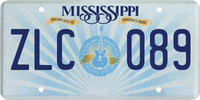 MS license plate ZLC089
