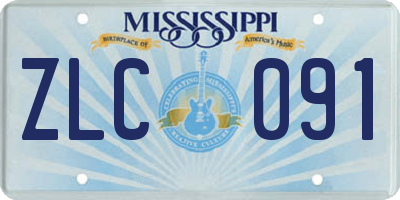 MS license plate ZLC091