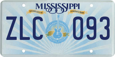 MS license plate ZLC093