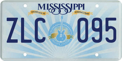 MS license plate ZLC095