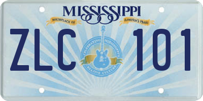 MS license plate ZLC101