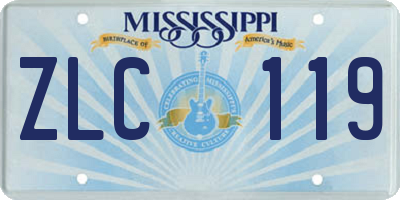 MS license plate ZLC119