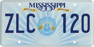 MS license plate ZLC120