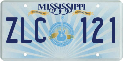 MS license plate ZLC121