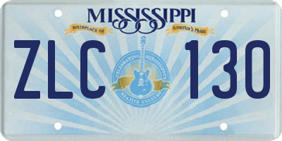 MS license plate ZLC130