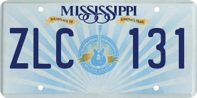 MS license plate ZLC131