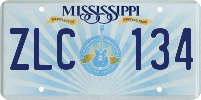 MS license plate ZLC134