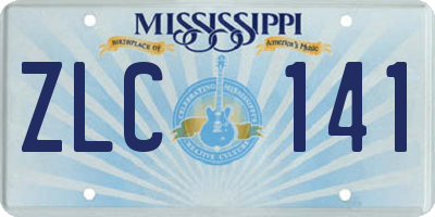 MS license plate ZLC141