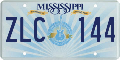 MS license plate ZLC144