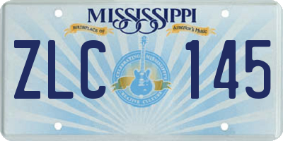 MS license plate ZLC145