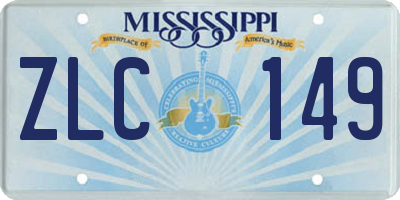 MS license plate ZLC149