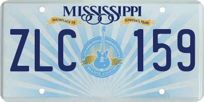 MS license plate ZLC159