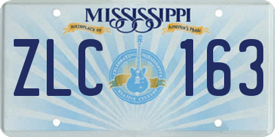 MS license plate ZLC163