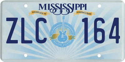 MS license plate ZLC164
