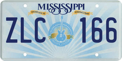 MS license plate ZLC166