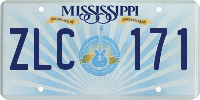 MS license plate ZLC171