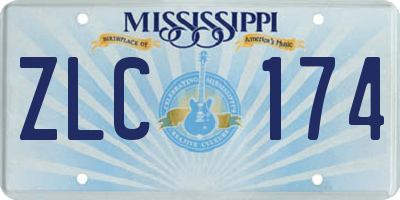 MS license plate ZLC174