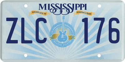 MS license plate ZLC176