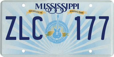 MS license plate ZLC177