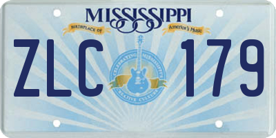 MS license plate ZLC179
