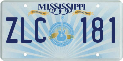 MS license plate ZLC181